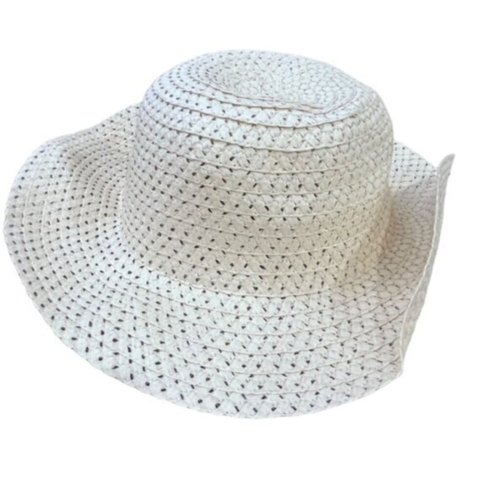 White Straw Sun Hat Cowgirl Hat Beach Lightweight Travel Cruise Vacation Pool